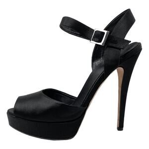 Black‎ Satin Platform Heels Size 40 Giambattista Valli